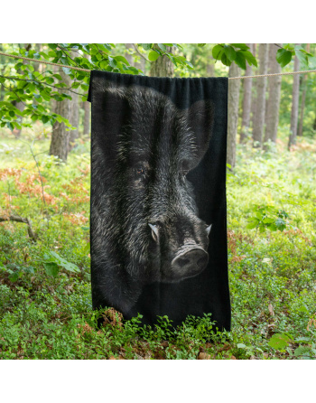 Ręcznik drukowany zestaw komplet DZIK czarny 70x140 50x100 Zwoltex
