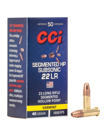 CCI .22 LR Segmented HP Subsonic 40gr