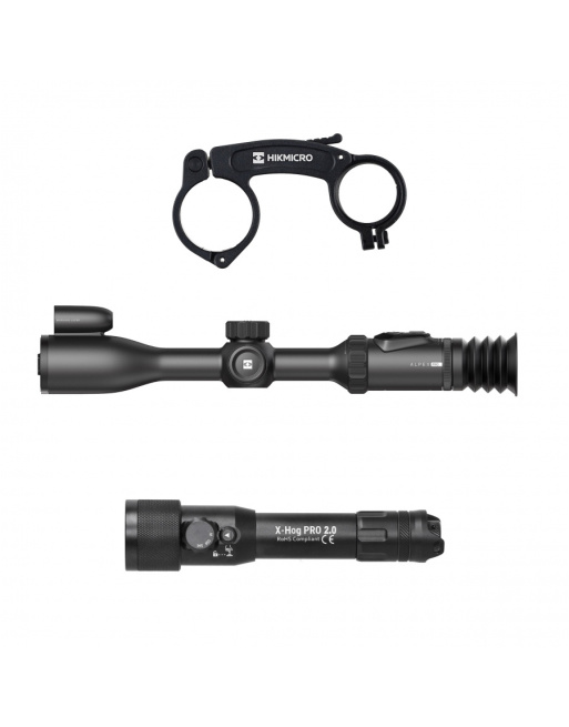 Celownik noktowizyjny noktowizor HIKMICRO Alpex PRO LRF z uchwytem pod IR + iluminator laserowy X-hog Pro v2 940/850 nm