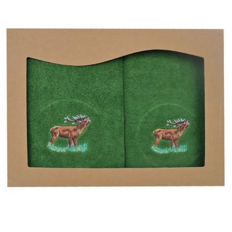 Komplet ręczników jeleń zielony