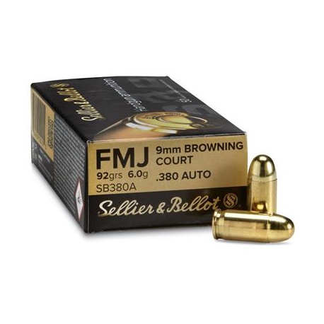Amunicja Seller&Bellot 9mm Browning Court / 380 Auto FMJ 92grain 6 g