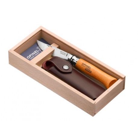 Nóż Opinel Carbone No.08 + etui, opakowanie Nóż Opinel Carbone No.08 + etui, opakowanie